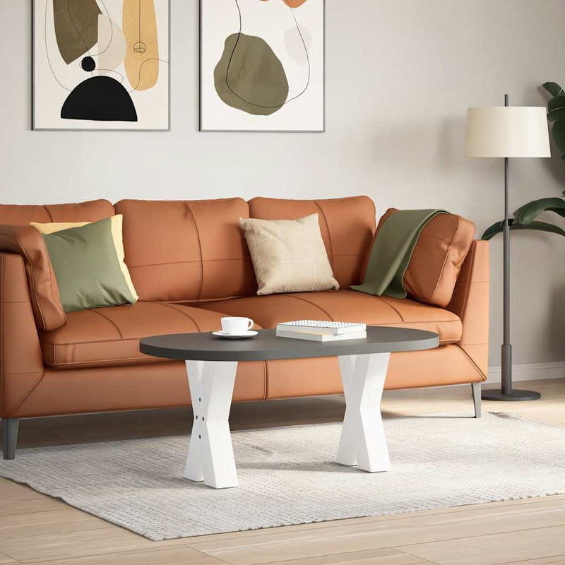 vidaXL 2 db fehér, X alakú dohányzóasztal láb, 38 x (42-43) cm, acél