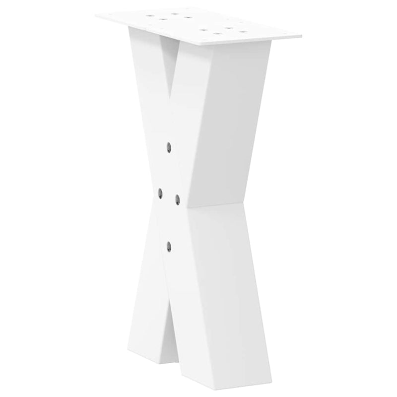 vidaXL 2 db fehér, X alakú dohányzóasztal láb, 38 x (42-43) cm, acél
