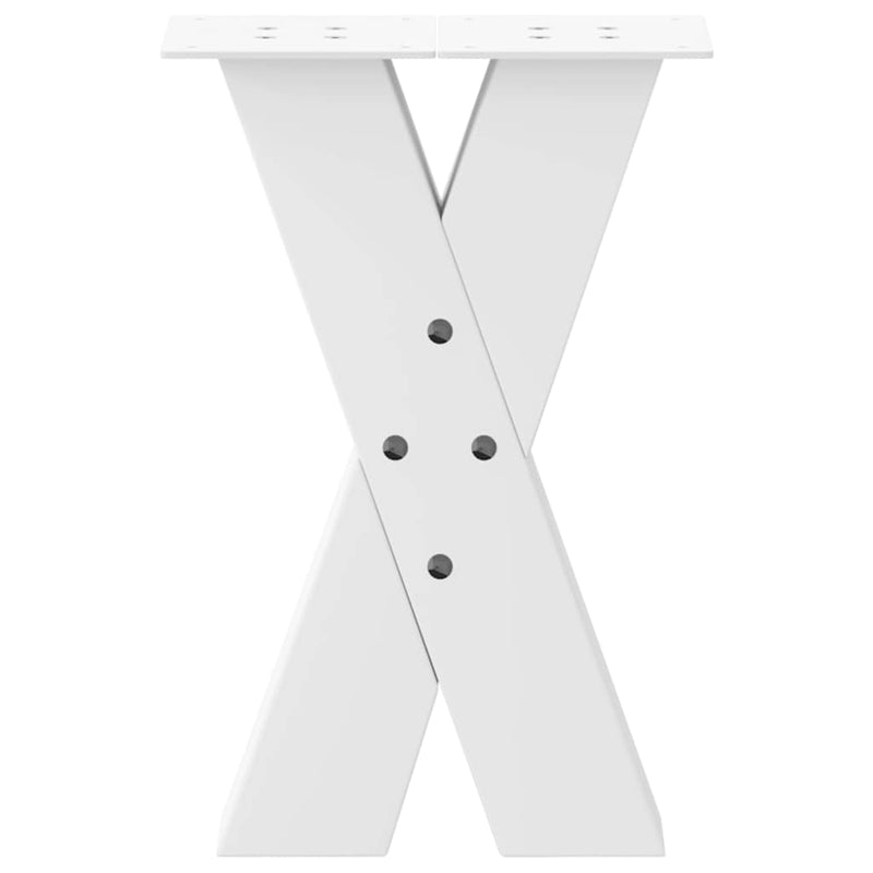 vidaXL 2 db fehér, X alakú dohányzóasztal láb, 38 x (42-43) cm, acél