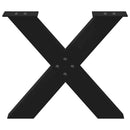 vidaXL 2 db fekete, X alakú acél dohányzóasztal láb 50 x (42-43) cm