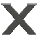vidaXL 2 db antracitszürke X-alakú acél dohányzóasztal láb 50x(42-43) cm