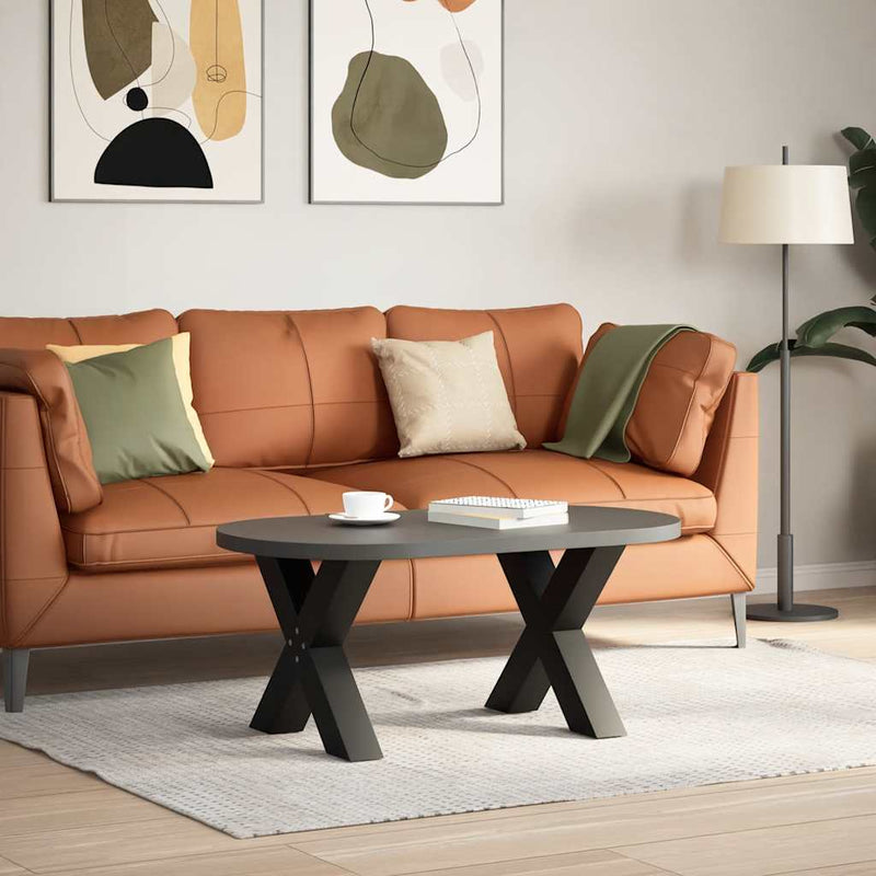 vidaXL 2 db fekete, X alakú acél dohányzóasztal láb 60 x (42-43) cm