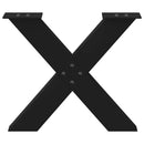 vidaXL 2 db fekete, X alakú acél dohányzóasztal láb 60 x (42-43) cm