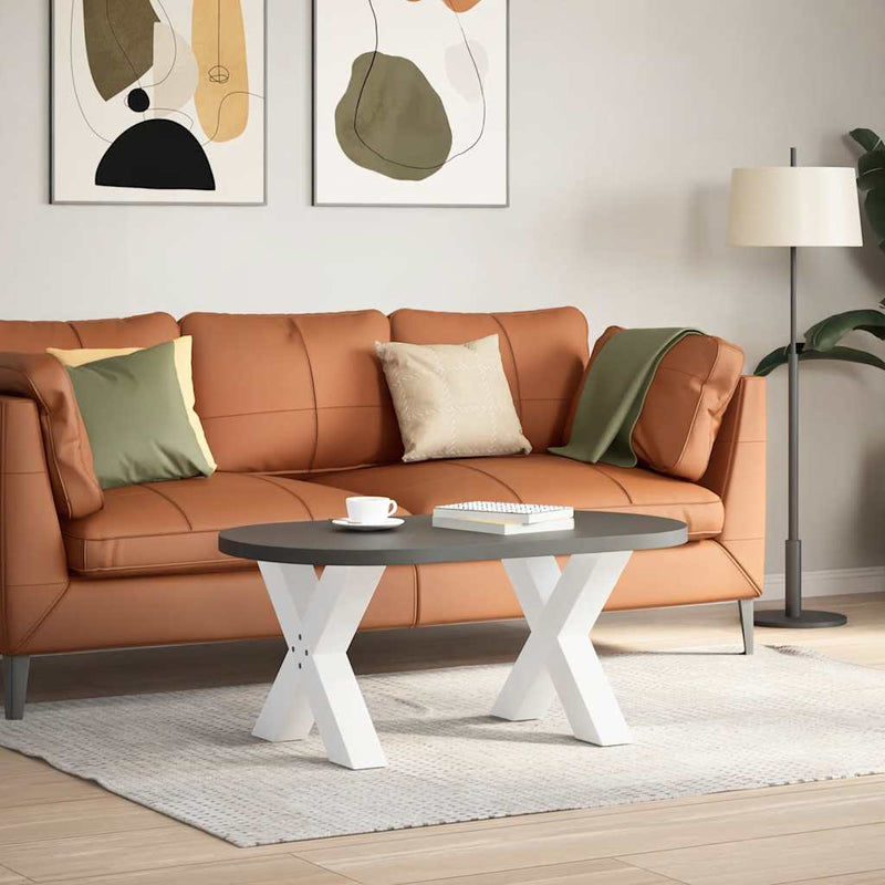 vidaXL 2 db fehér, X alakú acél dohányzóasztal láb 60 x (42-43) cm