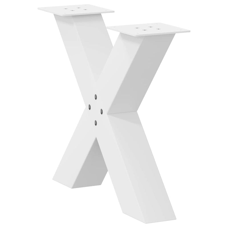 vidaXL 2 db fehér, X alakú acél dohányzóasztal láb 60 x (42-43) cm