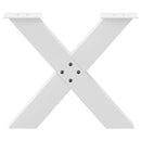 vidaXL 2 db fehér, X alakú acél dohányzóasztal láb 60 x (42-43) cm