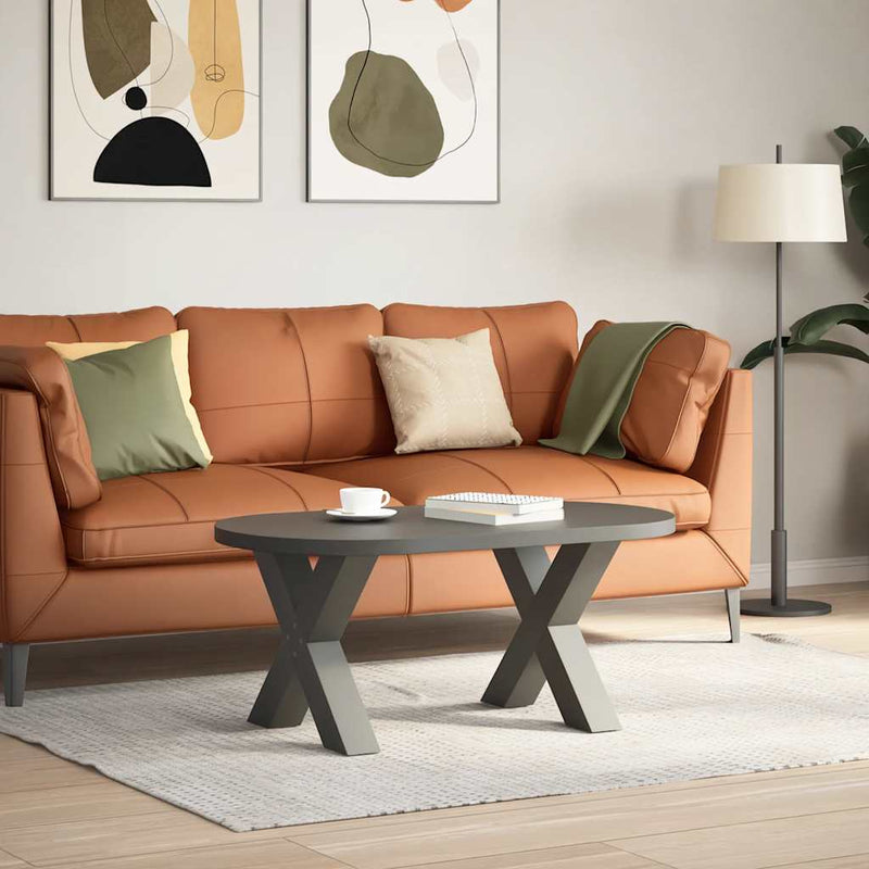 vidaXL 2 db antracitszürke X-alakú acél dohányzóasztal láb 60 x (42-43) cm