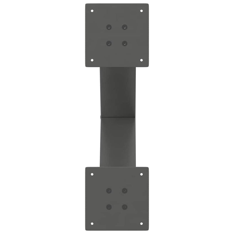 vidaXL 2 db antracitszürke X-alakú acél dohányzóasztal láb 60 x (42-43) cm