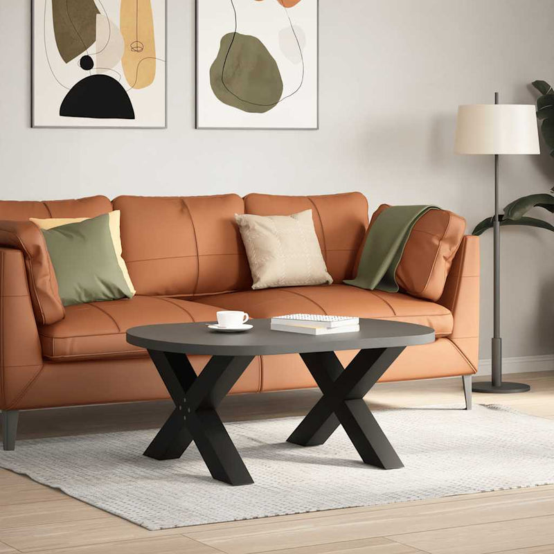 vidaXL 2 db fekete, X alakú acél dohányzóasztal láb 70 x (42-43) cm