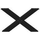 vidaXL 2 db fekete, X alakú acél dohányzóasztal láb 70 x (42-43) cm