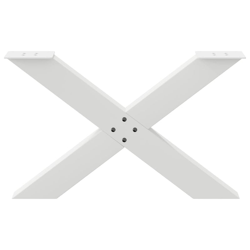 vidaXL 2 db fehér, X alakú dohányzóasztal láb 70 x (42-43) cm acél