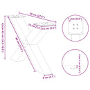 vidaXL 2 db fehér, X alakú dohányzóasztal láb 70 x (42-43) cm acél