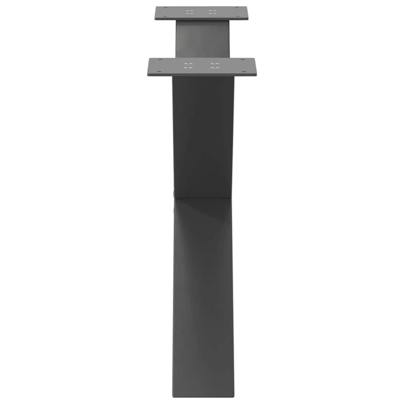vidaXL 2 db antracitszürke X-alakú acél dohányzóasztal láb 70 x (42-43) cm