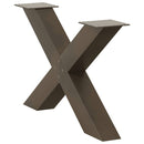 vidaXL 2 db X alakú natúr acél dohányzóasztal láb 70 x (42-43) cm