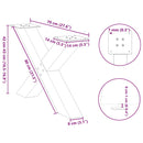 vidaXL 2 db X alakú natúr acél dohányzóasztal láb 70 x (42-43) cm