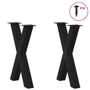 vidaXL 2 db X alakú étkezőasztal láb fekete acél 50 x (72-73) cm
