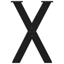 vidaXL 2 db X alakú étkezőasztal láb fekete acél 50 x (72-73) cm