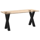 vidaXL 2 db X alakú étkezőasztal láb fekete acél 50 x (72-73) cm