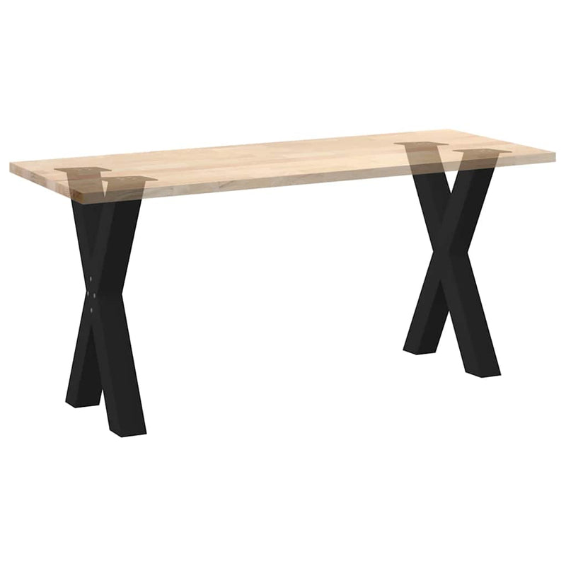 vidaXL 2 db X alakú étkezőasztal láb fekete acél 50 x (72-73) cm