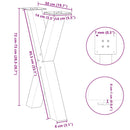 vidaXL 2 db X alakú étkezőasztal láb fekete acél 50 x (72-73) cm