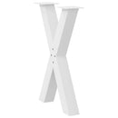 vidaXL 2 db fehér, X alakú étkezőasztal láb 50 x (72-73) cm acél étkezőasztalhoz