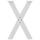 vidaXL 2 db fehér, X alakú étkezőasztal láb 50 x (72-73) cm acél étkezőasztalhoz