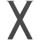 vidaXL 2 db antracitszürke X-alakú acél étkezőasztalláb 50x(72-73) cm