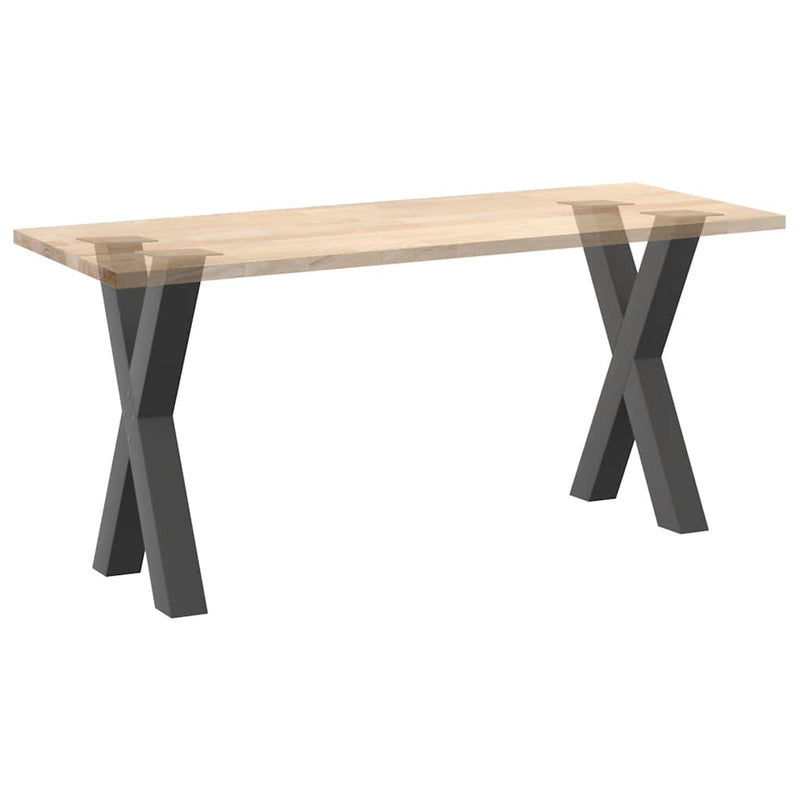 vidaXL 2 db antracitszürke X-alakú acél étkezőasztalláb 50x(72-73) cm