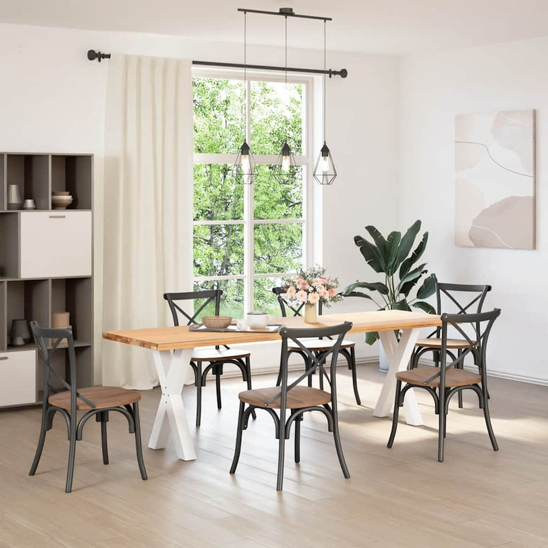 vidaXL 2 db fehér, X alakú étkezőasztal láb 60 x (72-73) cm acél étkezőasztalhoz