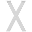 vidaXL 2 db fehér, X alakú étkezőasztal láb 60 x (72-73) cm acél étkezőasztalhoz