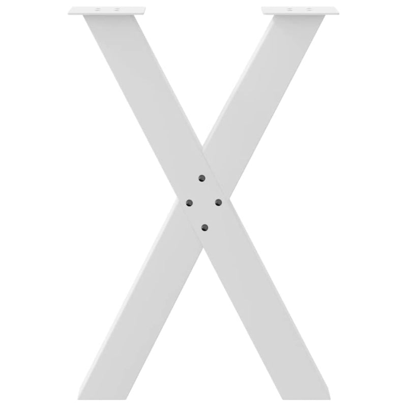 vidaXL 2 db fehér, X alakú étkezőasztal láb 60 x (72-73) cm acél étkezőasztalhoz