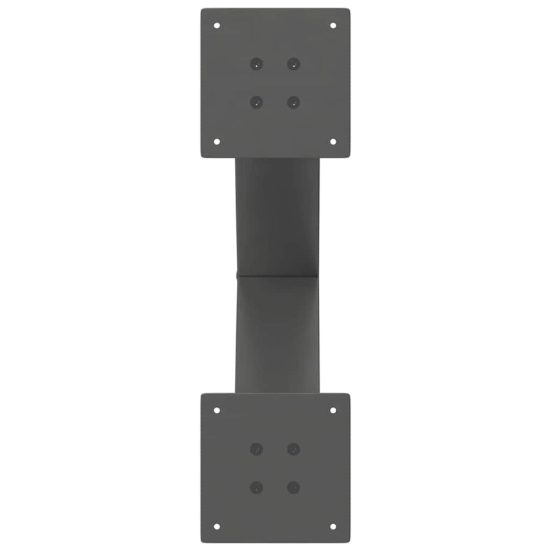 vidaXL 2 db antracitszürke X-alakú acél étkezőasztalláb 60x(72-73) cm