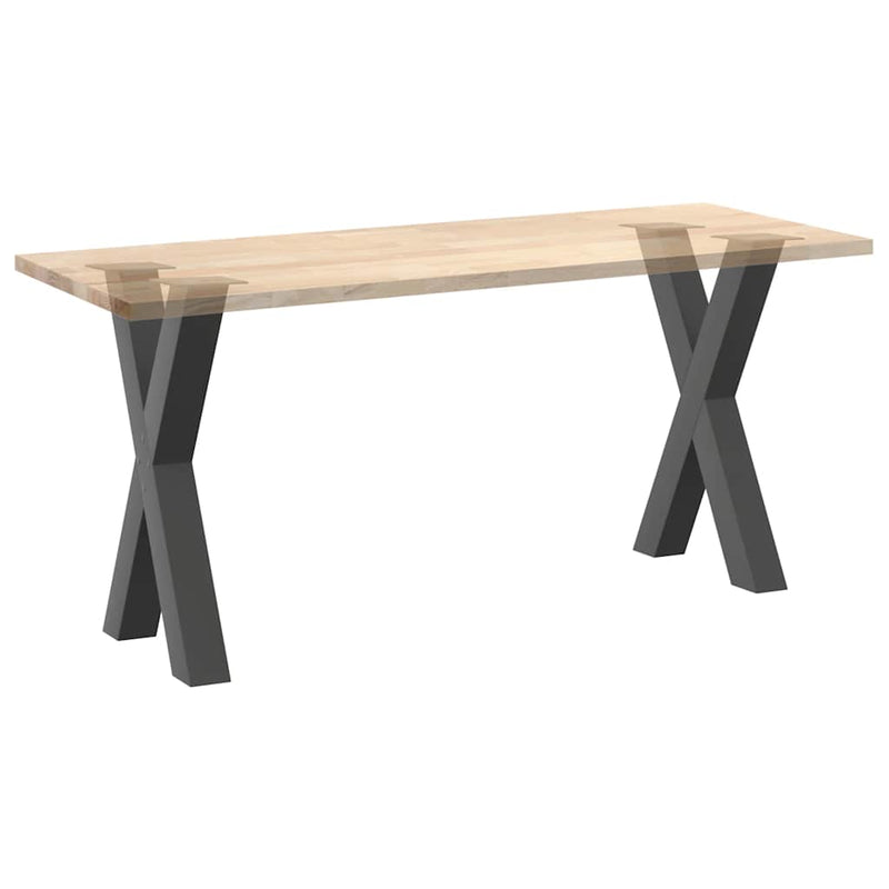 vidaXL 2 db antracitszürke X-alakú acél étkezőasztalláb 60x(72-73) cm