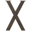 vidaXL 2 db X alakú étkezőasztal láb natúr acélból 60 x (72-73) cm acél