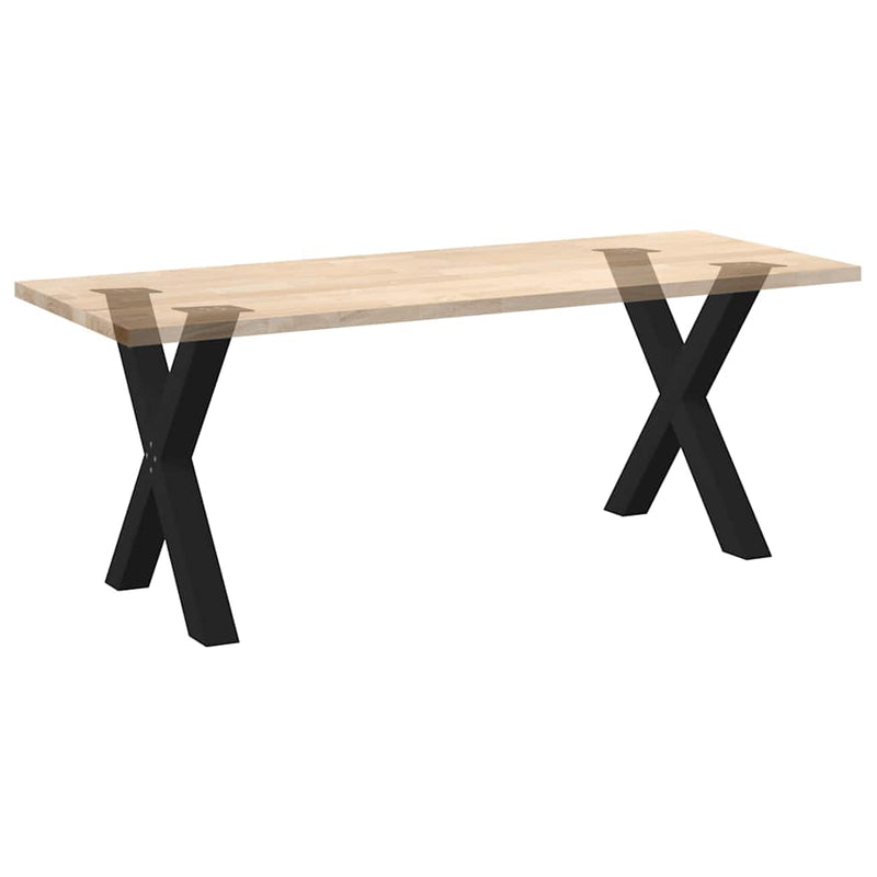 vidaXL 2 db X alakú étkezőasztal láb fekete, 70 x (72-73) cm acél