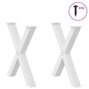 vidaXL 2 db X alakú étkezőasztal láb fehér 70 x (72-73) cm acél étkezőasztal láb