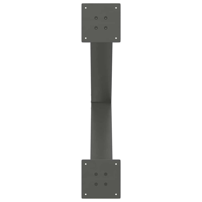 vidaXL 2 db antracitszürke X-alakú acél étkezőasztal láb 70x(72-73) cm