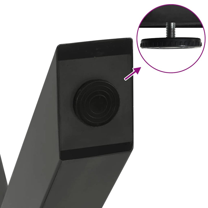 vidaXL 2 db antracitszürke X alakú acél étkezőasztal láb 80x(72-73) cm
