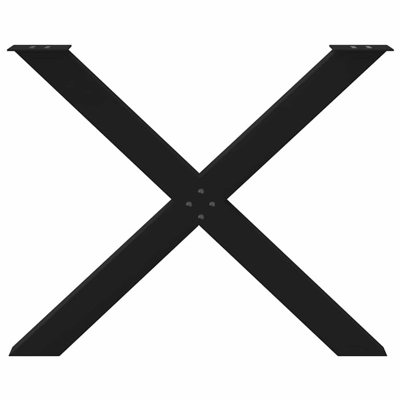 vidaXL 2 db X alakú étkezőasztal láb fekete, 90 x (72-73) cm acél