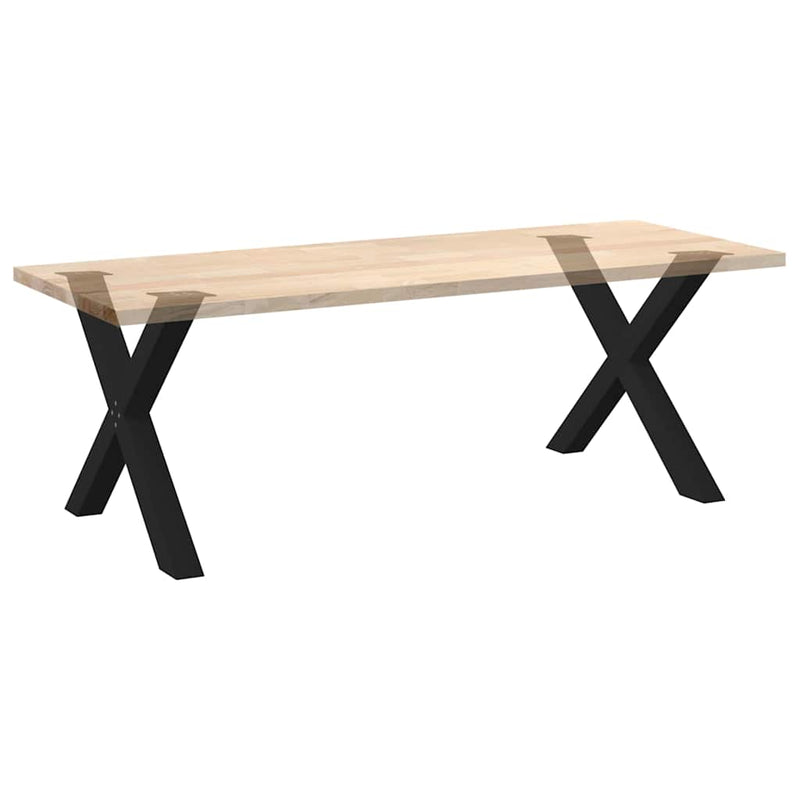 vidaXL 2 db X alakú étkezőasztal láb fekete, 90 x (72-73) cm acél