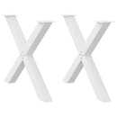 vidaXL 2 db X alakú étkezőasztal láb fehér 90 x (72-73) cm acél étkezőasztal láb