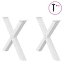 vidaXL 2 db X alakú étkezőasztal láb fehér 90 x (72-73) cm acél étkezőasztal láb
