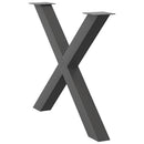 vidaXL 2 db antracitszürke X alakú acél étkezőasztal láb 90 x (72-73) cm