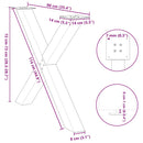 vidaXL 2 db antracitszürke X alakú acél étkezőasztal láb 90 x (72-73) cm