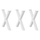 vidaXL 3 db fehér, X alakú étkezőasztal láb 70 x (72-73) cm acél étkezőasztal láb