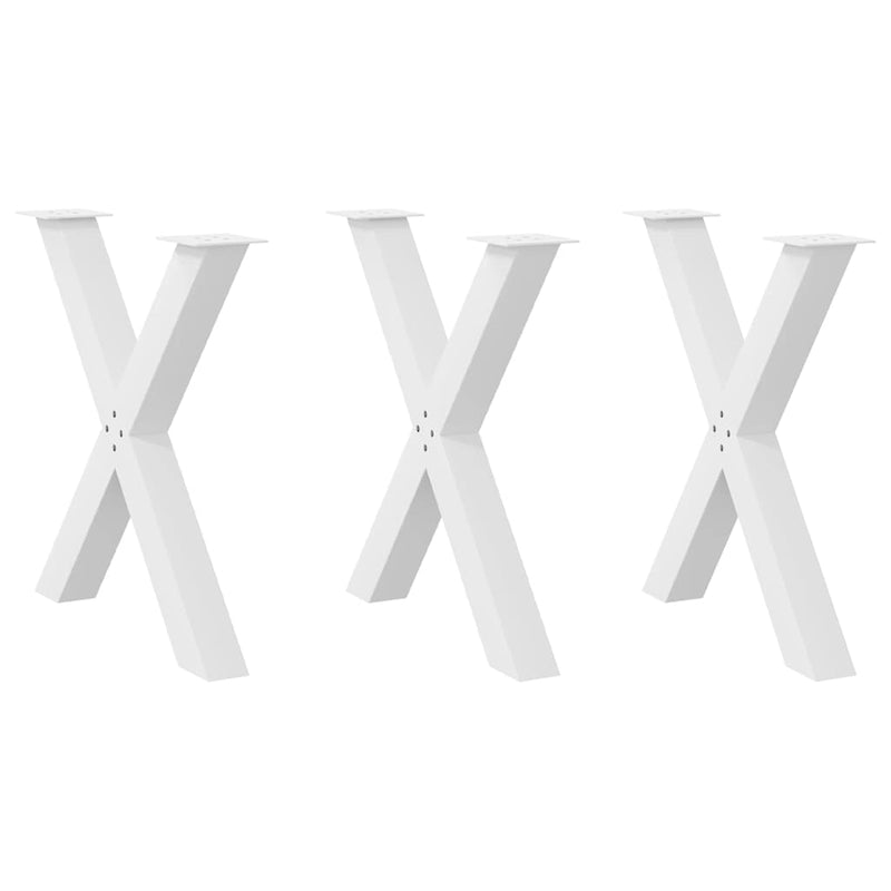 vidaXL 3 db fehér, X alakú étkezőasztal láb 70 x (72-73) cm acél étkezőasztal láb