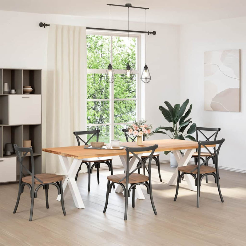 vidaXL 3 db fehér, X alakú étkezőasztal láb 70 x (72-73) cm acél étkezőasztal láb