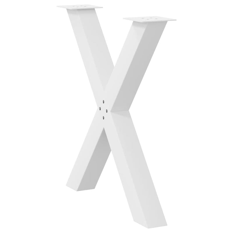 vidaXL 3 db fehér, X alakú étkezőasztal láb 70 x (72-73) cm acél étkezőasztal láb