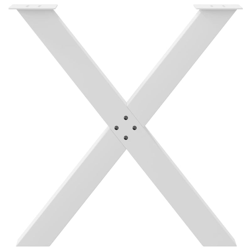 vidaXL 3 db fehér, X alakú étkezőasztal láb 70 x (72-73) cm acél étkezőasztal láb