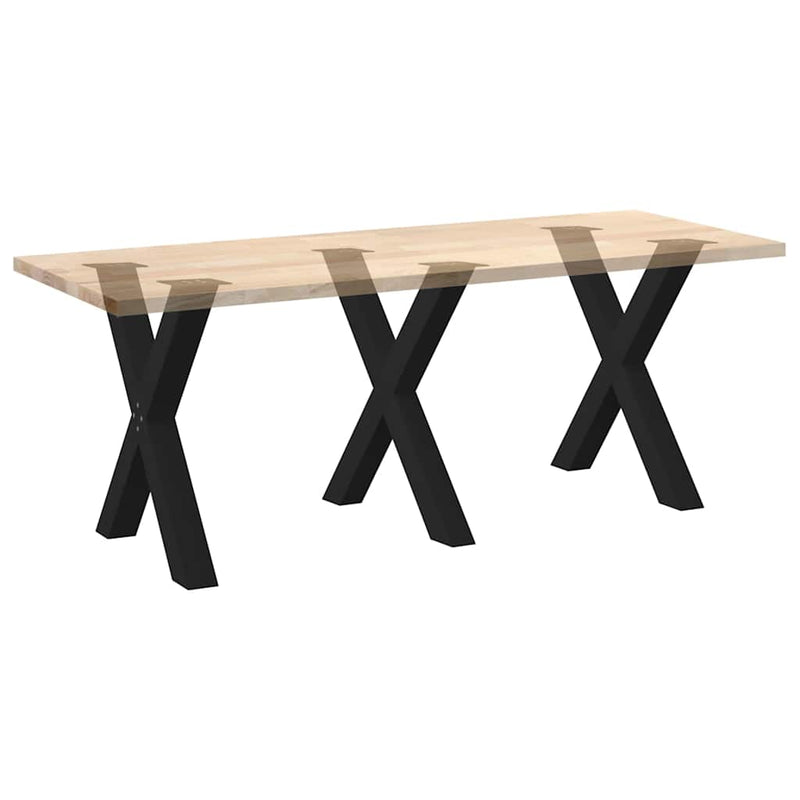 vidaXL 3 db X alakú étkezőasztal láb fekete 80 x (72-73) cm acél étkezőasztal láb